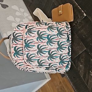 Mini backpack with card case.